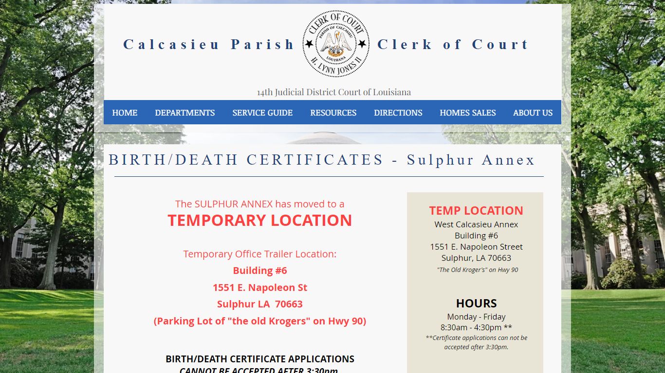 Sulp1 - Birth/Death Certificates | Calclerk